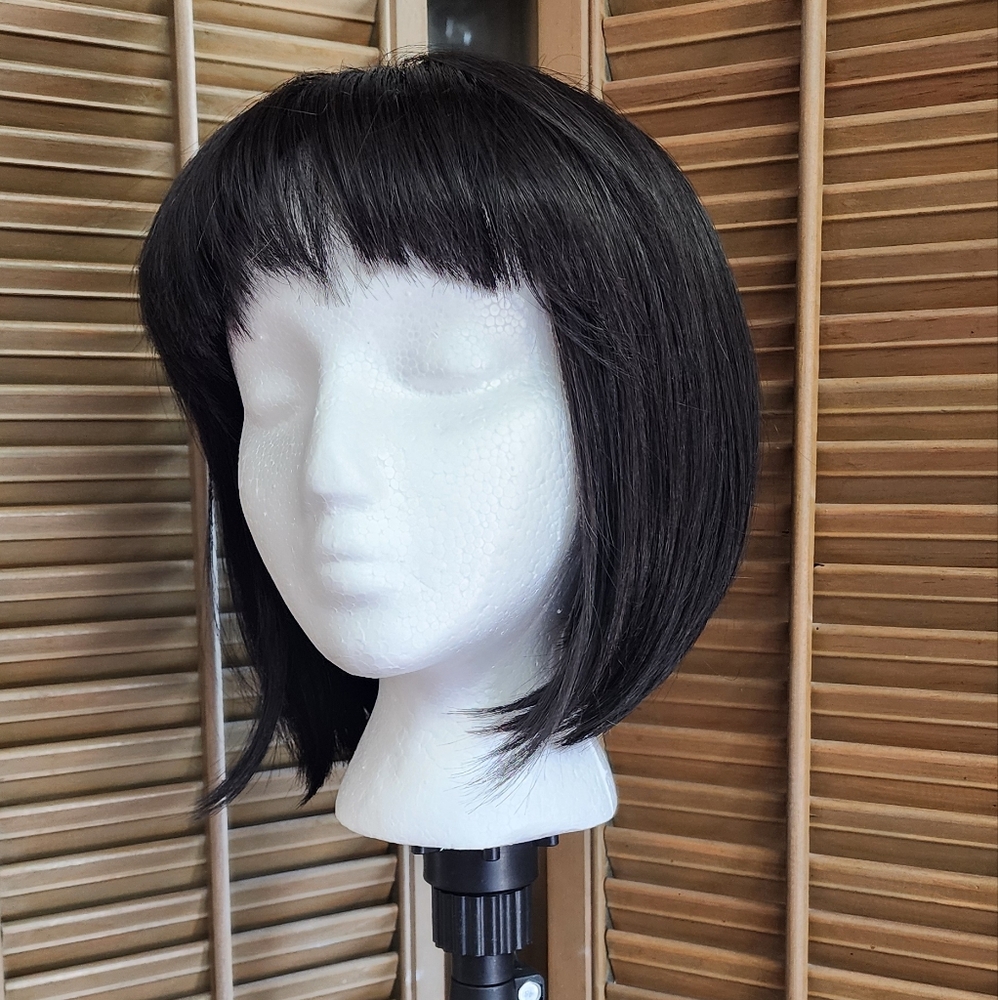 Rene Of Paris Black Bob Wig With Bangs